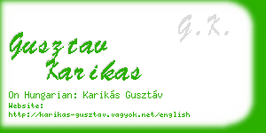 gusztav karikas business card