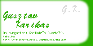 gusztav karikas business card